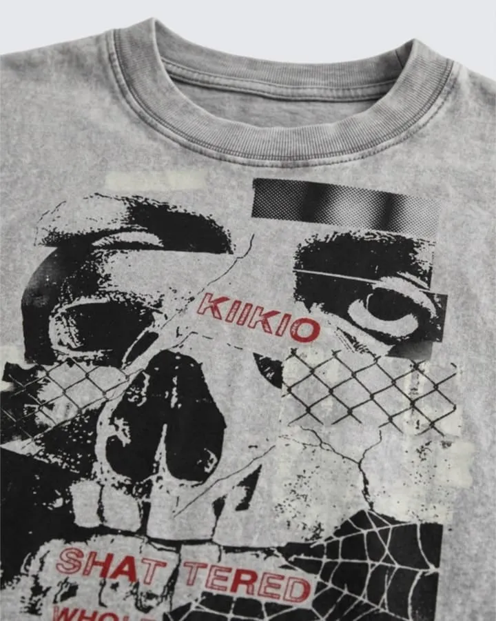 Vintage Washed Skull Graphic Oversized T-Shirt
