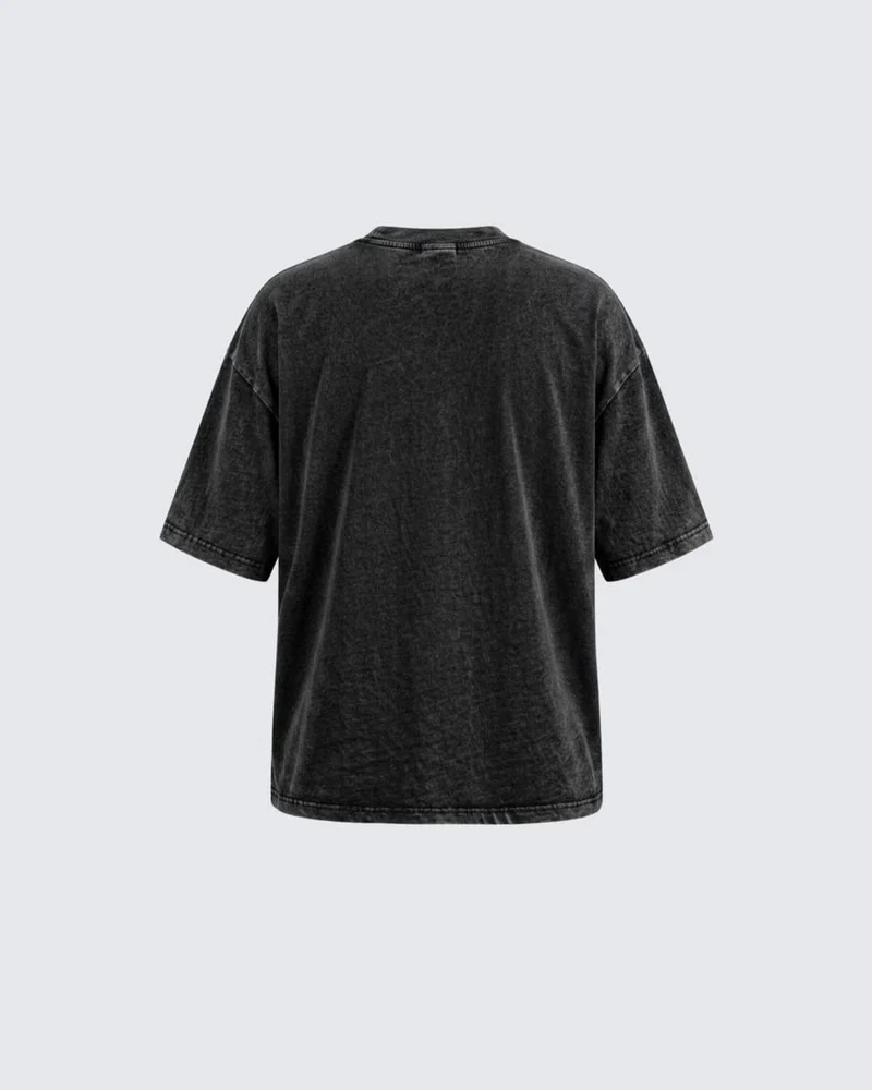 Vintage Washed Gothic Eye Graphic Oversized T-Shirt