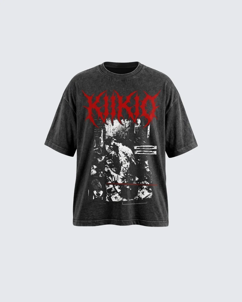 Vintage Washed Graphic Print Oversized T-Shirt