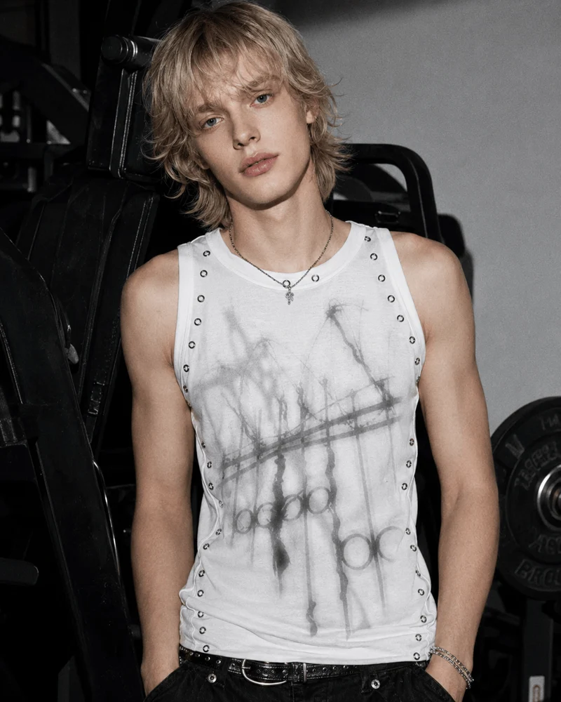 American Gothic Rivet Slim Fit Tank Top