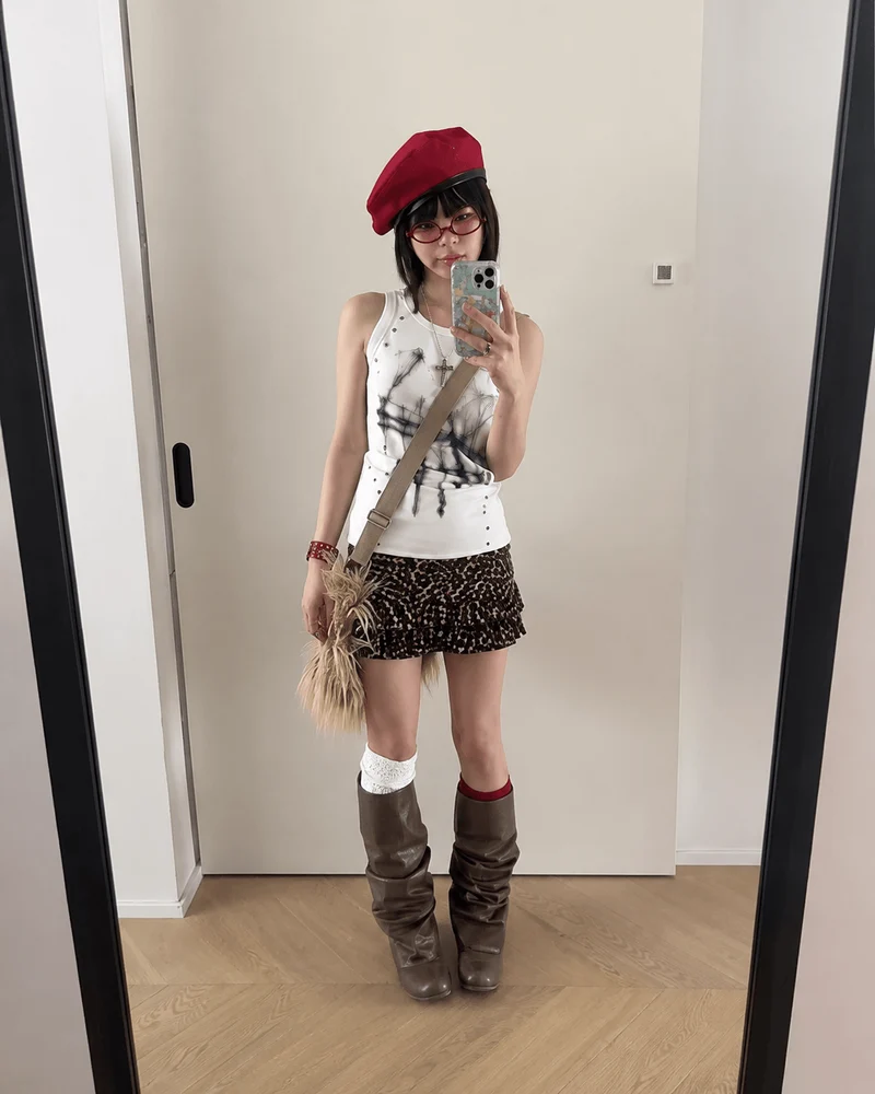 American Gothic Rivet Slim Fit Tank Top