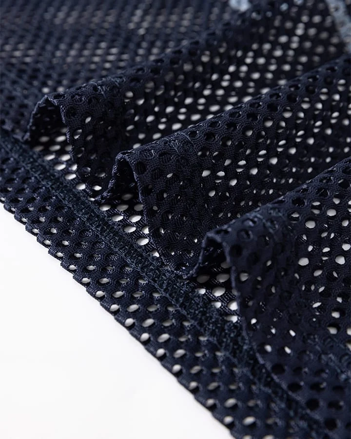 Black Mesh Number Print V-Neck T-Shirt