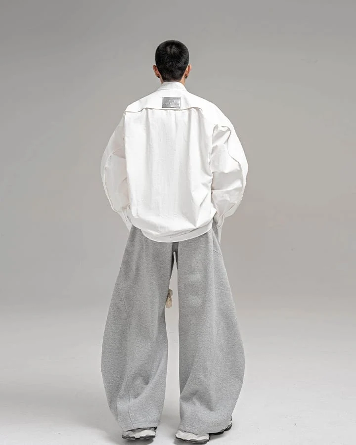 New Casual Relaxed Curved Wide-Leg Pants