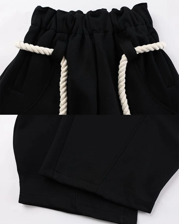 New Casual Relaxed Curved Wide-Leg Pants