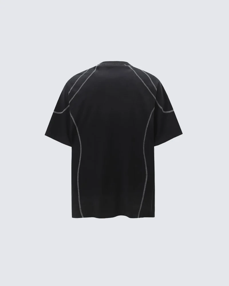 American Vintage Washed Contrast Stitch Graphic T-Shirt