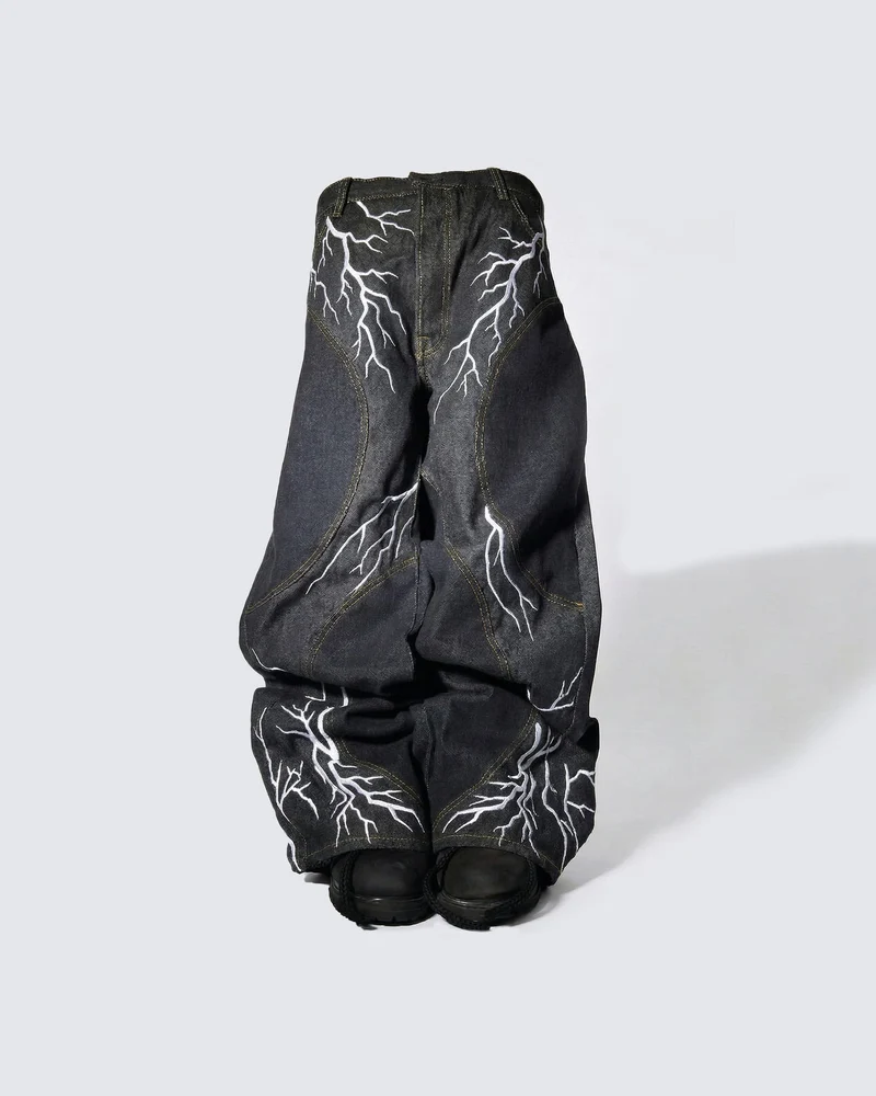 LIGHTNING Series | Double-Sided Embroidery Raw Denim