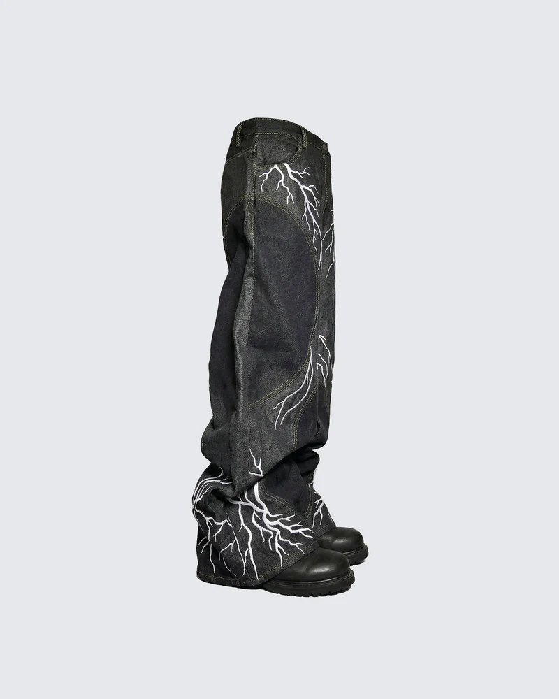 LIGHTNING Series | Double-Sided Embroidery Raw Denim