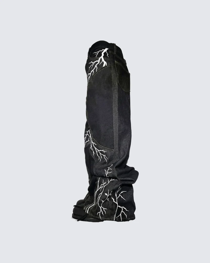 LIGHTNING Series | Double-Sided Embroidery Raw Denim
