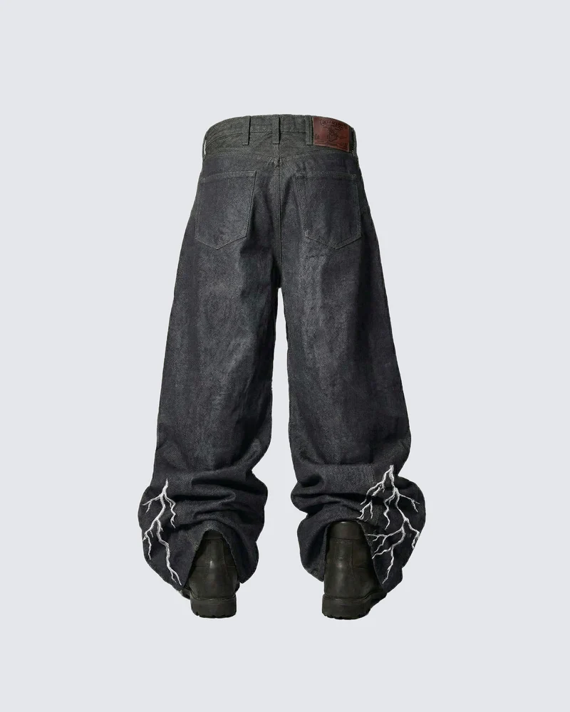 LIGHTNING Series | Double-Sided Embroidery Raw Denim