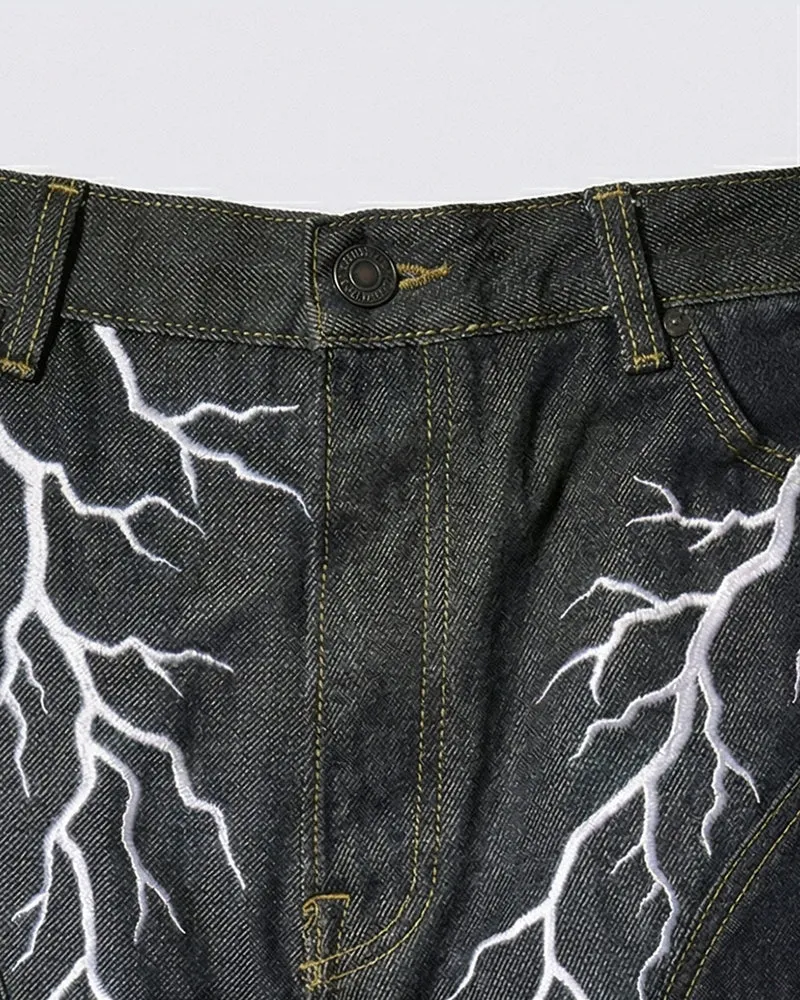 LIGHTNING Series | Double-Sided Embroidery Raw Denim