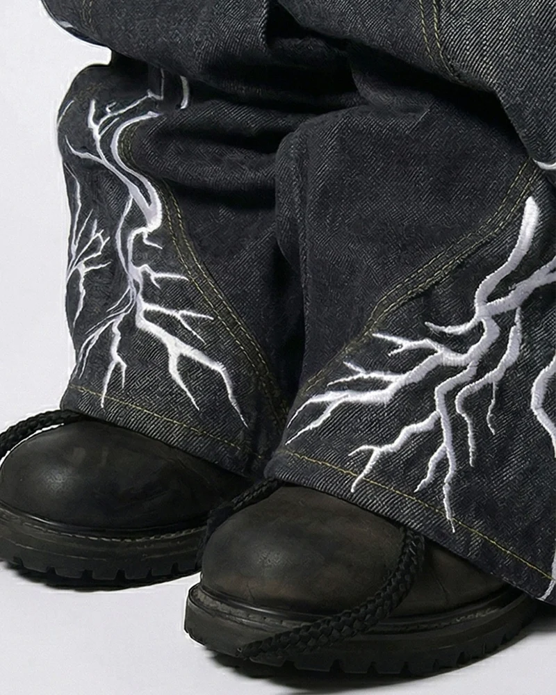 LIGHTNING Series | Double-Sided Embroidery Raw Denim