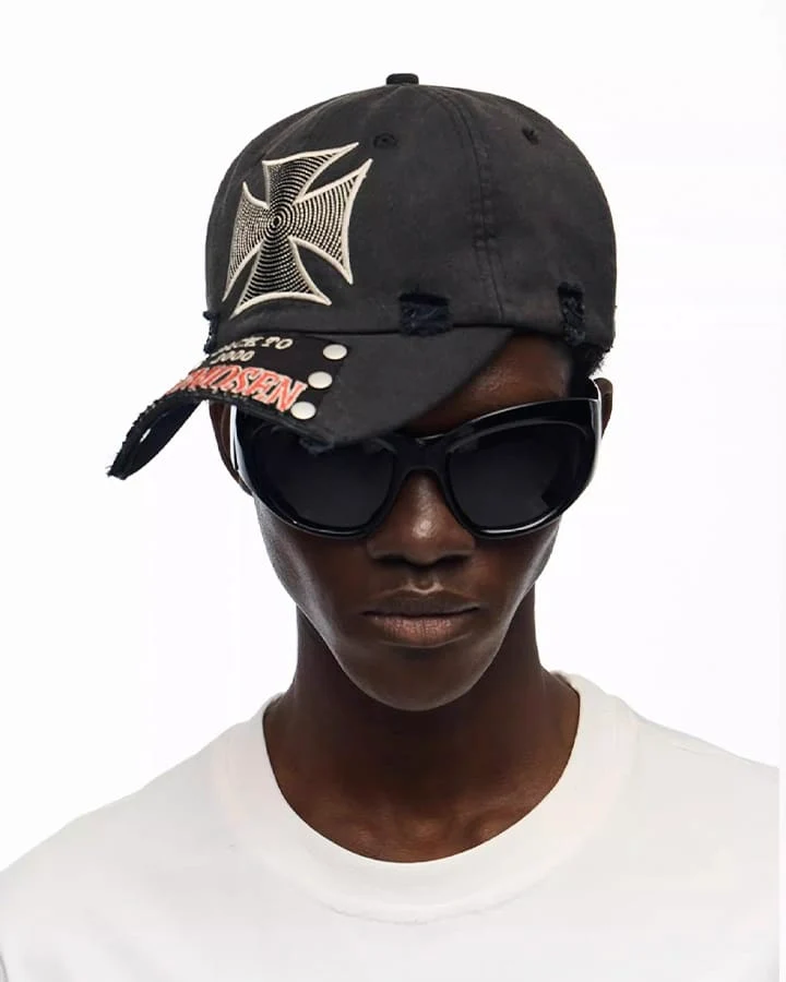 New Vintage Cross Stud Baseball Cap
