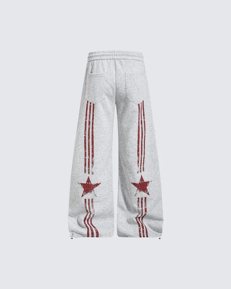 American Retro Street Graphic Star Print Sweatpants