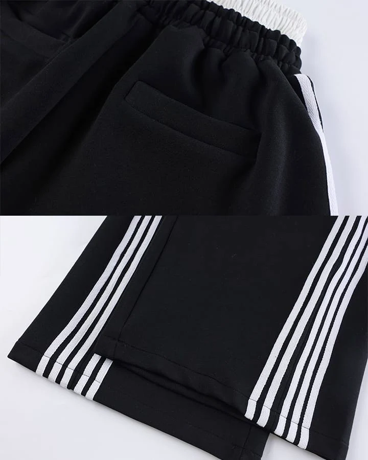 Double Waist Washed Side Stripe Sweatpants