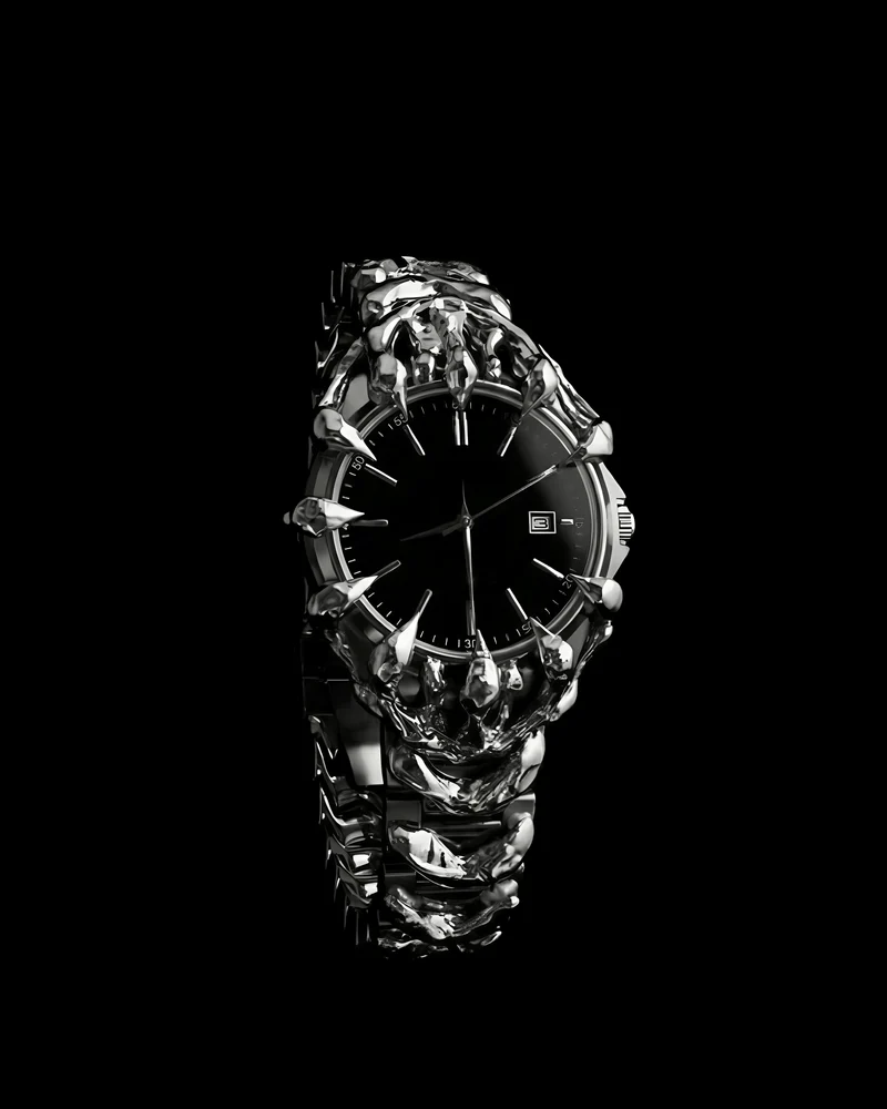 Futuristic Sculptural Metal Watch