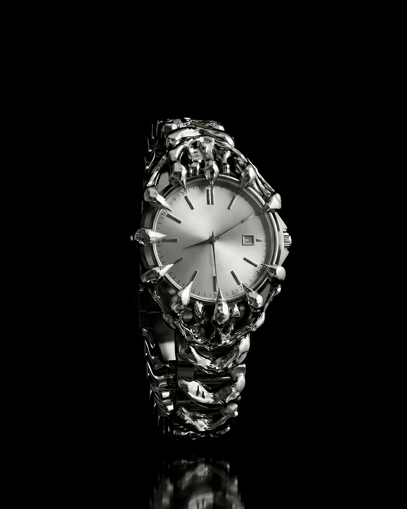 Futuristic Sculptural Metal Watch