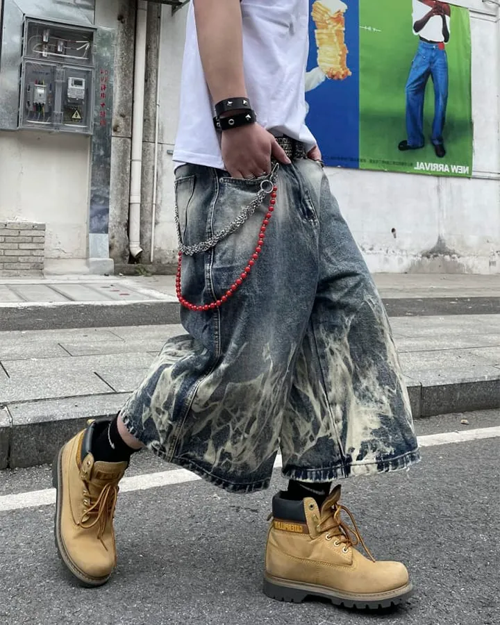 American New Flame Wash Seven-Length Shorts