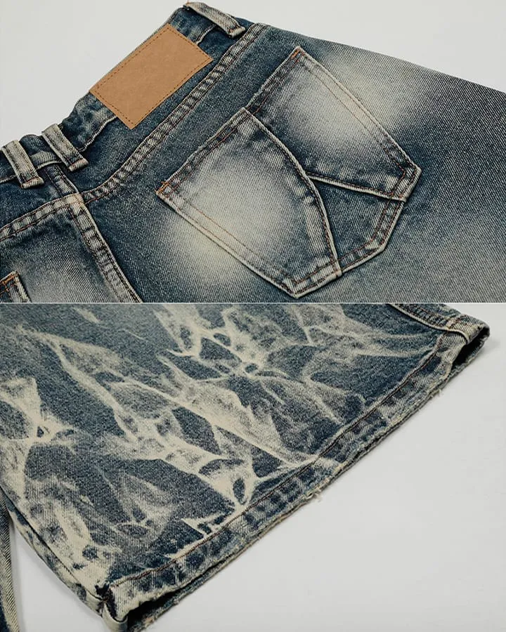 American New Flame Wash Seven-Length Shorts