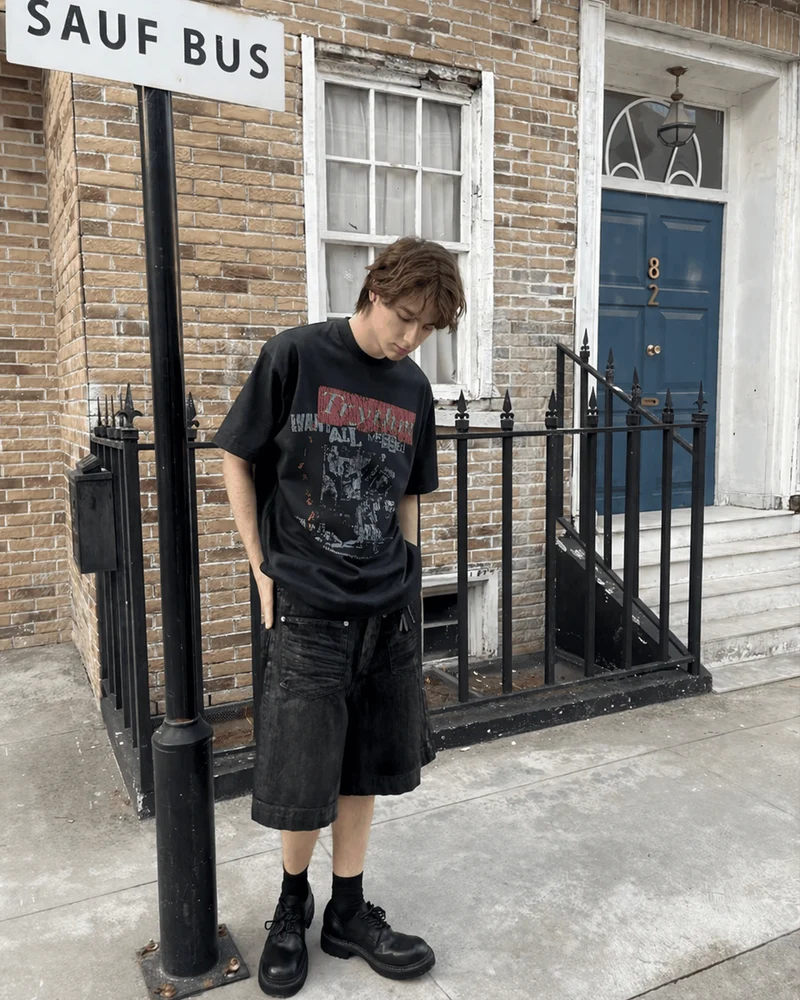 Distressed Graphic Print T-Shirt