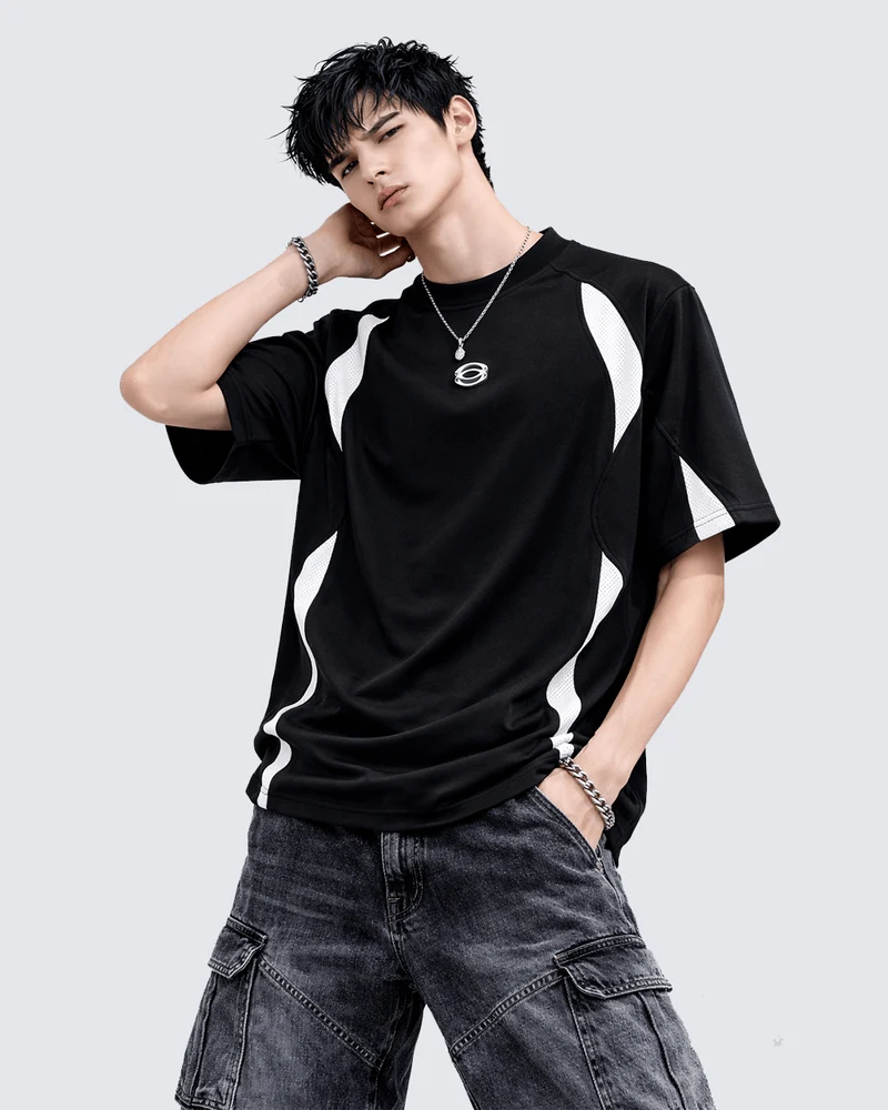 Contrast Panel Sport T-Shirt