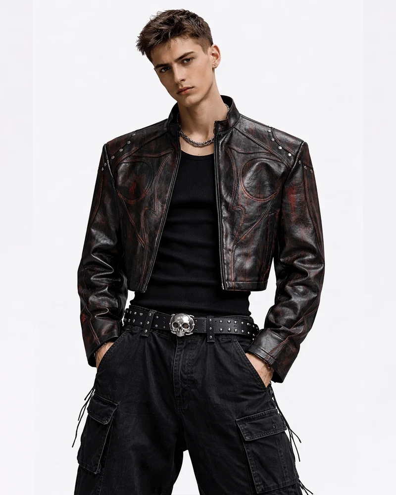 Studded Moto Leather Jacket