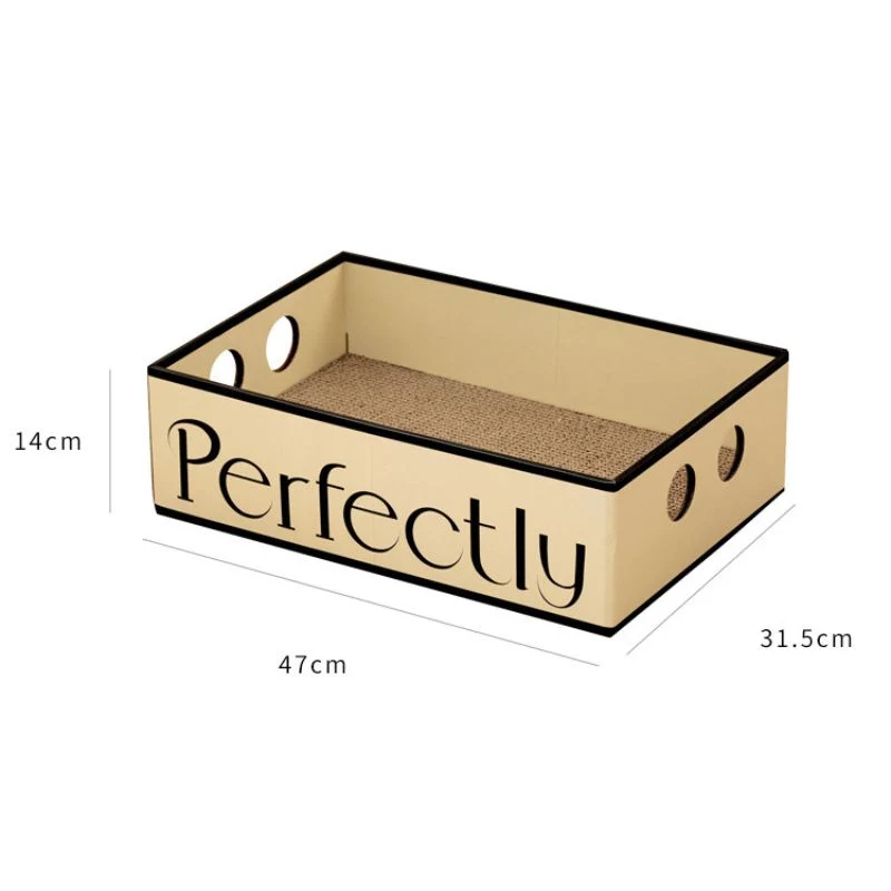Katzen Kratzpappe, Box Kratzbrett für Katzen aus Wellpappe, Multifunktionale Katzenkorb und Kratzspielzeug