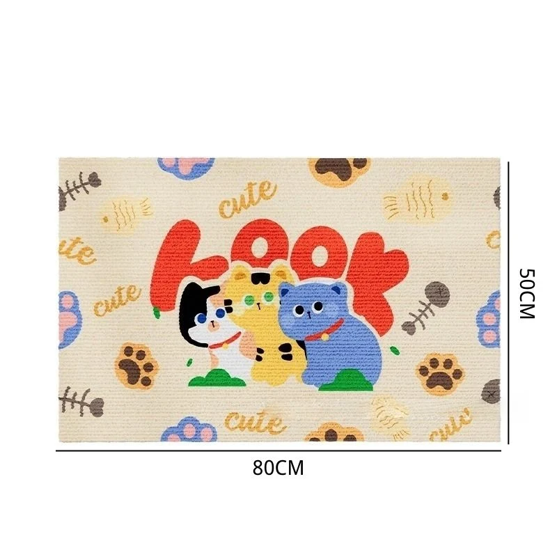 Kratzwand Katze, Kratzbrett für Schützt Sofa, Cartoon-Design, Selbstklebend Kratzmatte Katze, 80cmx50cm