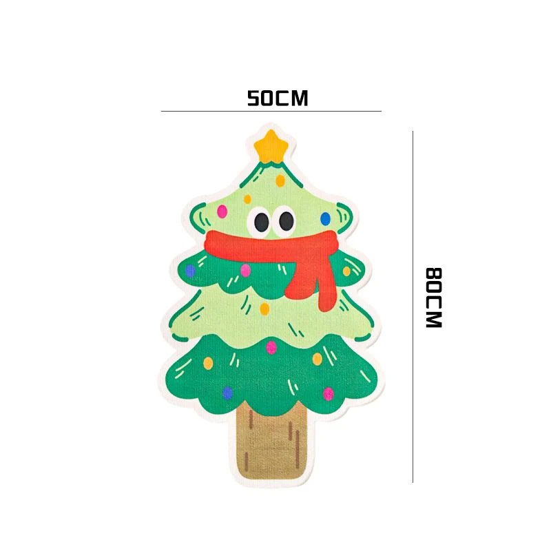 Kratzmatte Wand, Katzenkratzmatte im Weihnachtsbaum-Design, Kratzteppich für Sofa Möbel Tür Kratzschutz, 50x 80cm