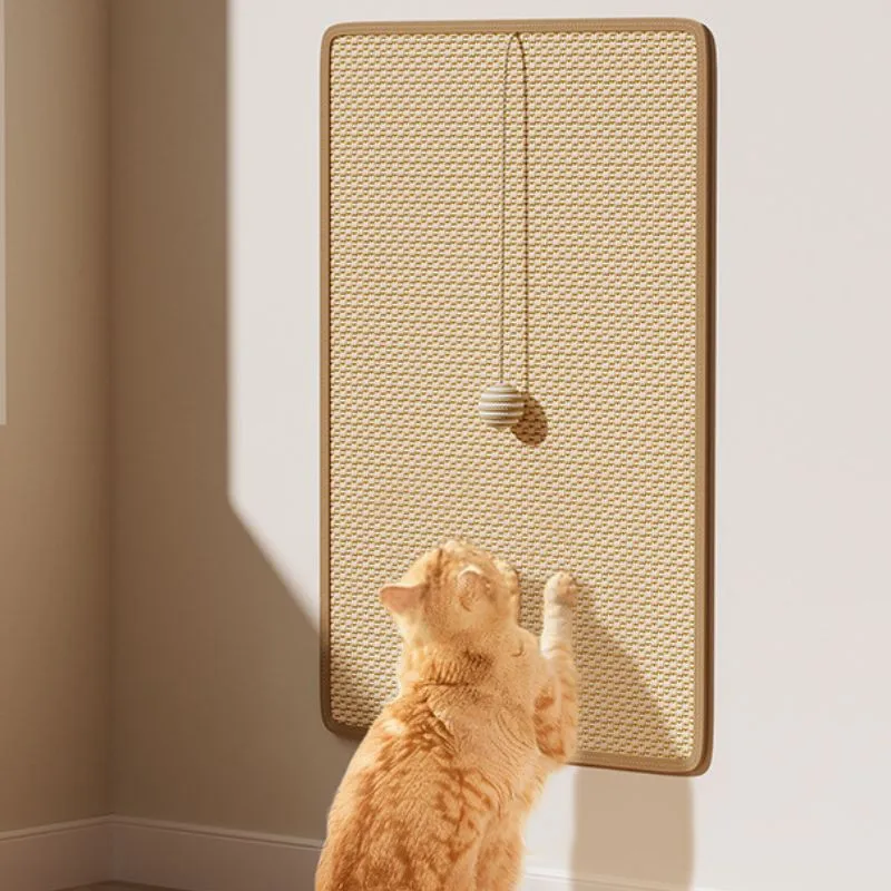 Kratzmatte, Sisal Katzen Kratzteppich, Schutz für Sofa vor Kratzern, Katzenkratzbrett mit Klettverschluss