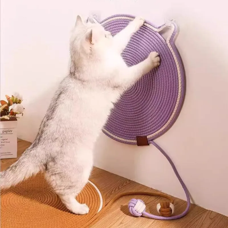 Kratzbrett Katzenform, Schlafmatte für Katzen, Langlebiges Katzenspielzeug, Braun oder Lila