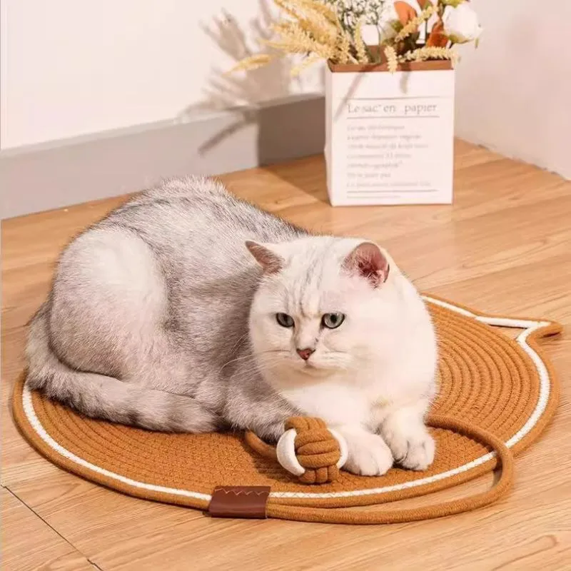 Kratzbrett Katzenform, Schlafmatte für Katzen, Langlebiges Katzenspielzeug, Braun oder Lila