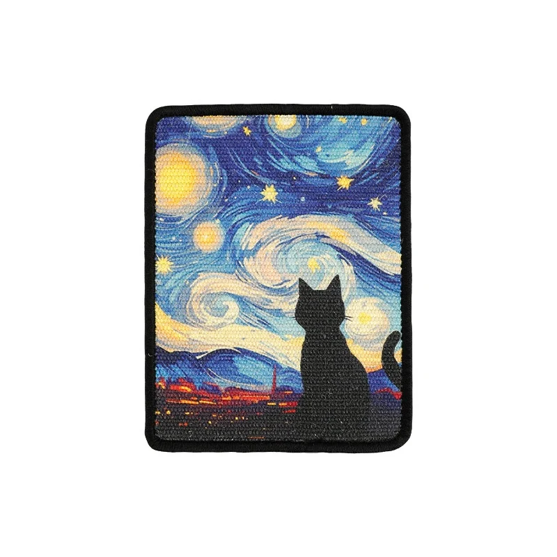 Kratzmatte für Katzen, Ölmalerei Stil im Sternenhimmel Design, dekoratives Kratzbrett für kleine und mittelgroße Katzen