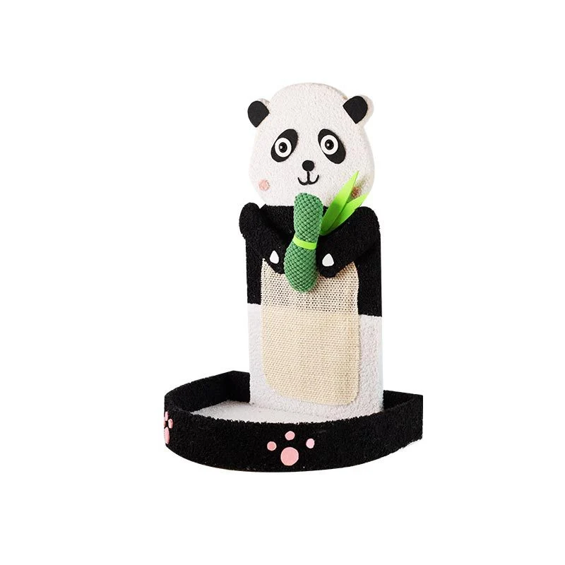 Katzenbett, Panda-Thema, L-förmiges Katzenkratzbrett aus Sisal, Krallen schleifen, ausruhen, Selbstunterhaltung