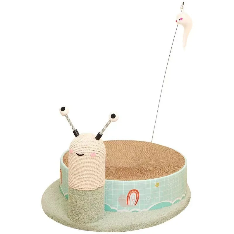 Katzenbett mit Kratzbrett, Schnecke und Planet, langlebig umweltfreundliches Material, lustiger Katzenstock Unterhaltung