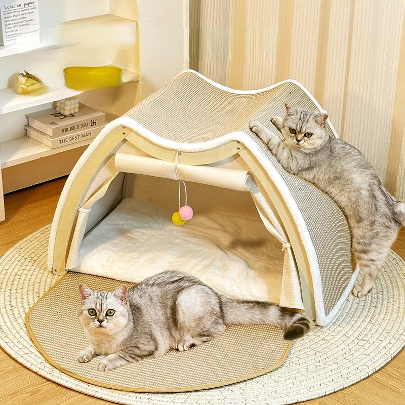 Katze Kratzpappe für Katzenliebhaber, Zeltförmige Kratzplatte, für Krallenpflege und Entspannung, Größte Größe: 78x50x50cm