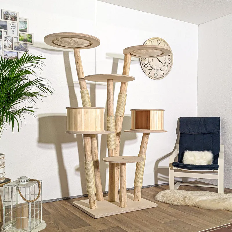 Naturkratzbaum C0055 Kratzbaum Natur Holz Design 180 cm hoch Katzenbaum