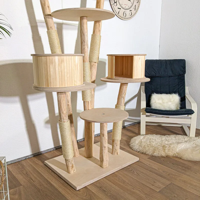 Naturkratzbaum C0055 Kratzbaum Natur Holz Design 180 cm hoch Katzenbaum