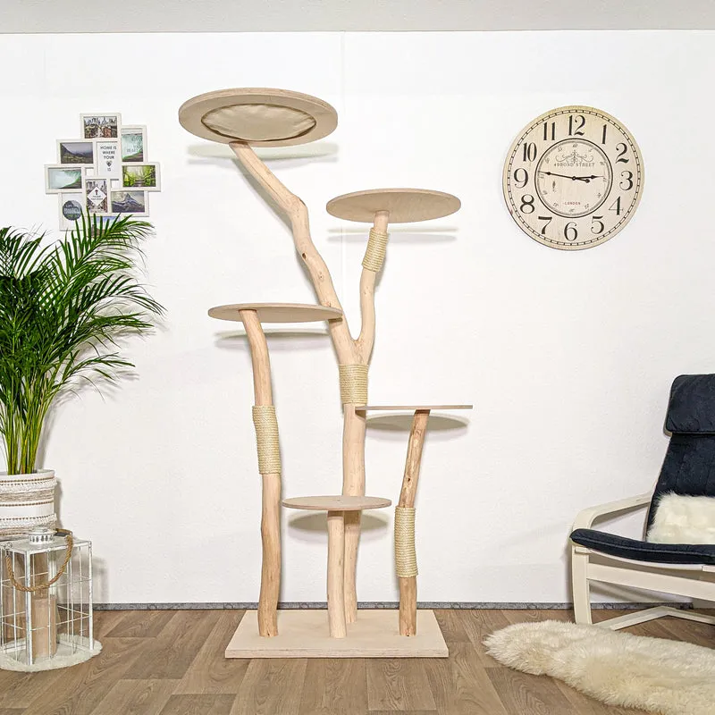 Naturkratzbaum 4150 Kratzbaum Natur Holz Design 194 cm hoch Katzenbaum