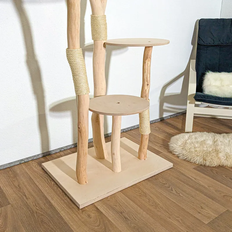Naturkratzbaum 4150 Kratzbaum Natur Holz Design 194 cm hoch Katzenbaum