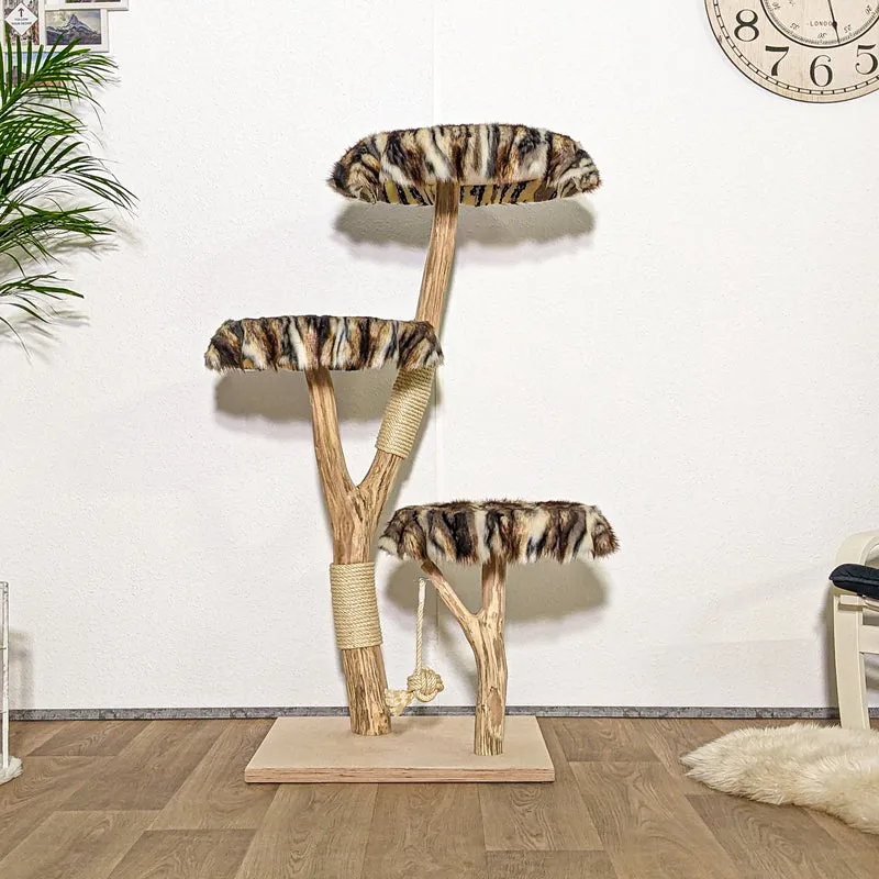 Naturkratzbaum 4149 Kratzbaum Natur Holz Design 136 cm hoch Katzenbaum