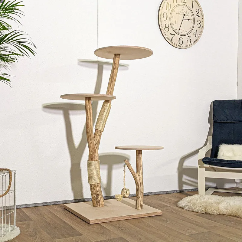 Naturkratzbaum 4149 Kratzbaum Natur Holz Design 136 cm hoch Katzenbaum