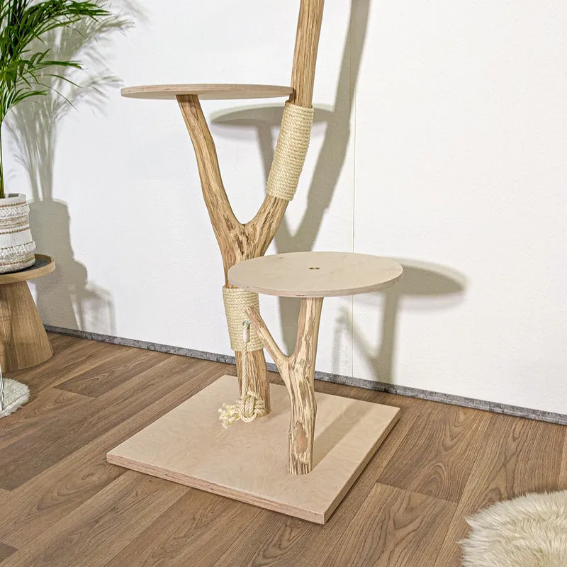 Naturkratzbaum 4149 Kratzbaum Natur Holz Design 136 cm hoch Katzenbaum