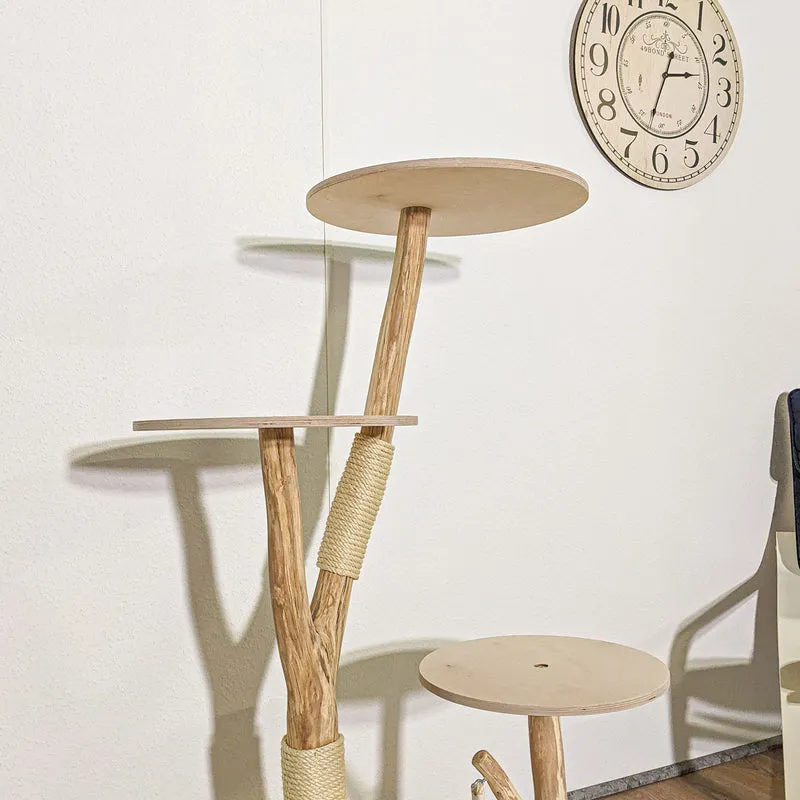 Naturkratzbaum 4149 Kratzbaum Natur Holz Design 136 cm hoch Katzenbaum