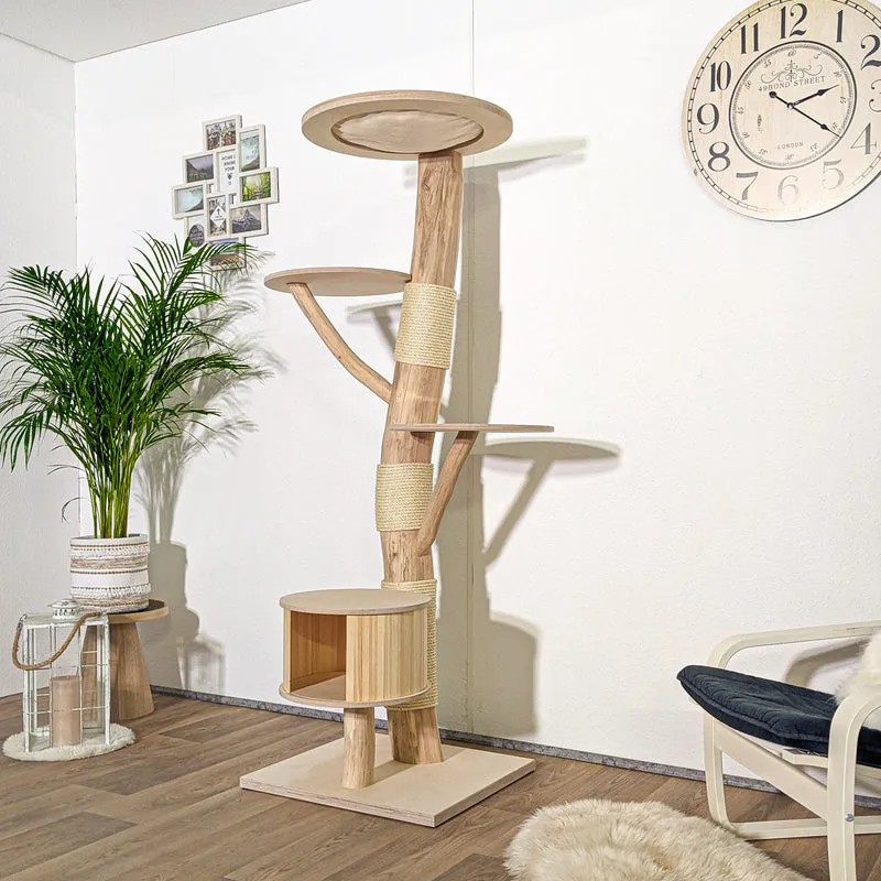 Naturkratzbaum 4148 Kratzbaum Natur Holz Design 182 cm hoch Katzenbaum