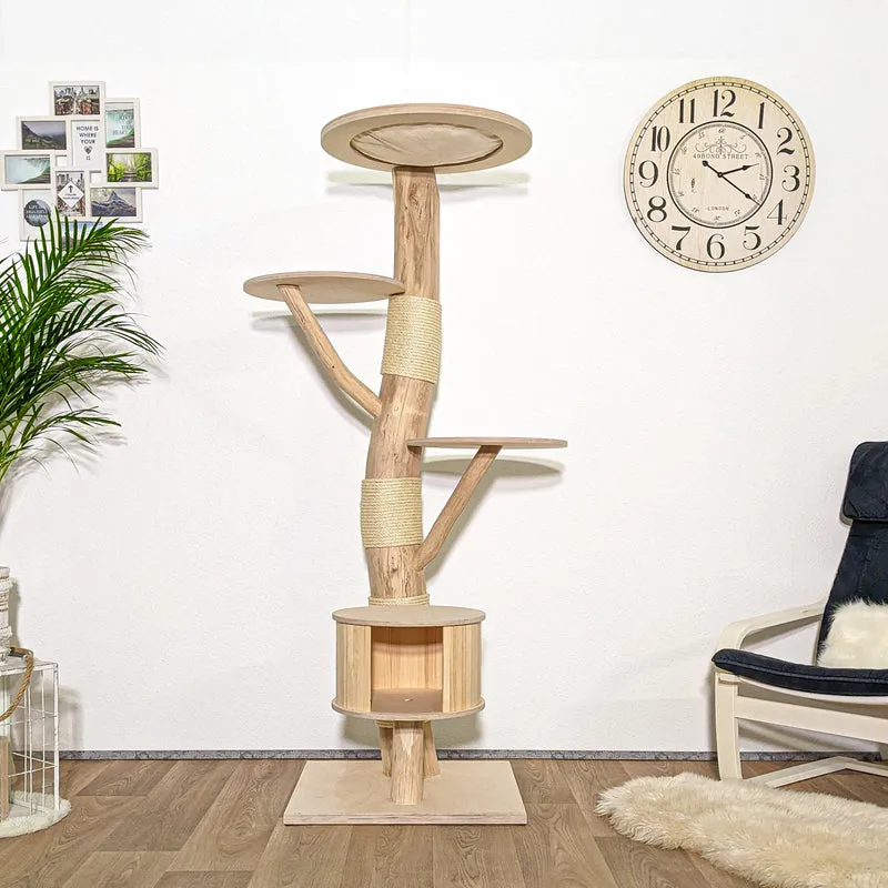 Naturkratzbaum 4148 Kratzbaum Natur Holz Design 182 cm hoch Katzenbaum