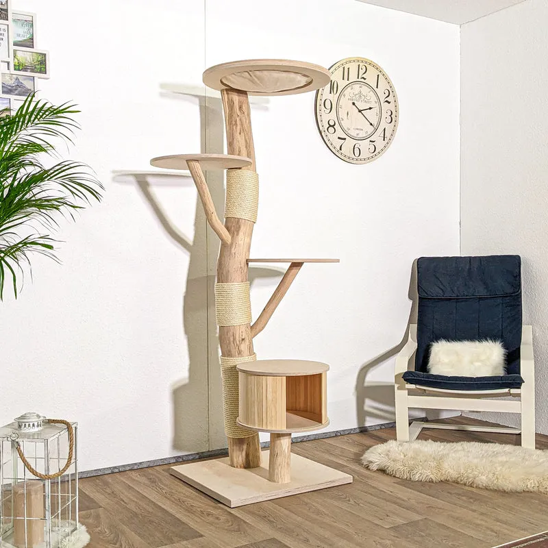 Naturkratzbaum 4148 Kratzbaum Natur Holz Design 182 cm hoch Katzenbaum