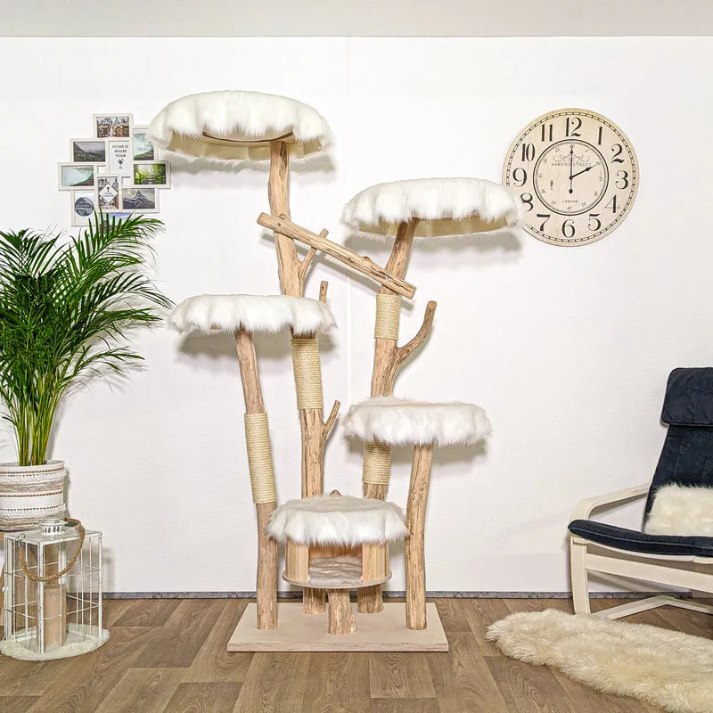 Naturkratzbaum 4147 Kratzbaum Natur Holz Design 195 cm hoch Katzenbaum