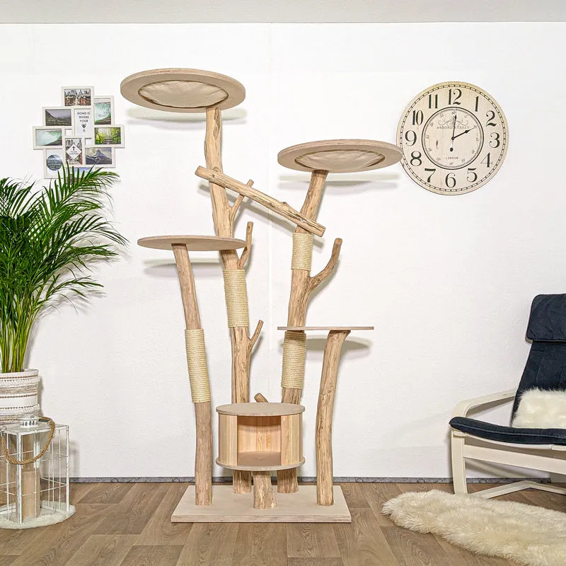 Naturkratzbaum 4147 Kratzbaum Natur Holz Design 195 cm hoch Katzenbaum