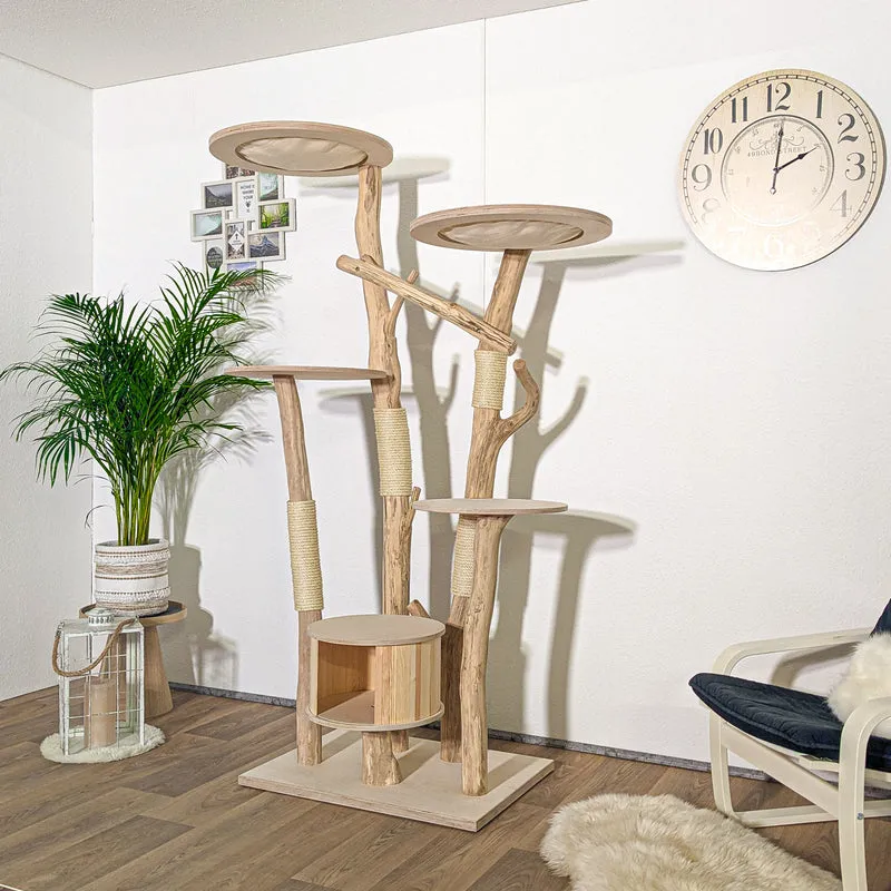 Naturkratzbaum 4147 Kratzbaum Natur Holz Design 195 cm hoch Katzenbaum