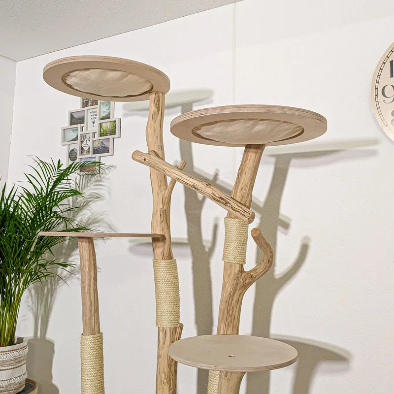 Naturkratzbaum 4147 Kratzbaum Natur Holz Design 195 cm hoch Katzenbaum